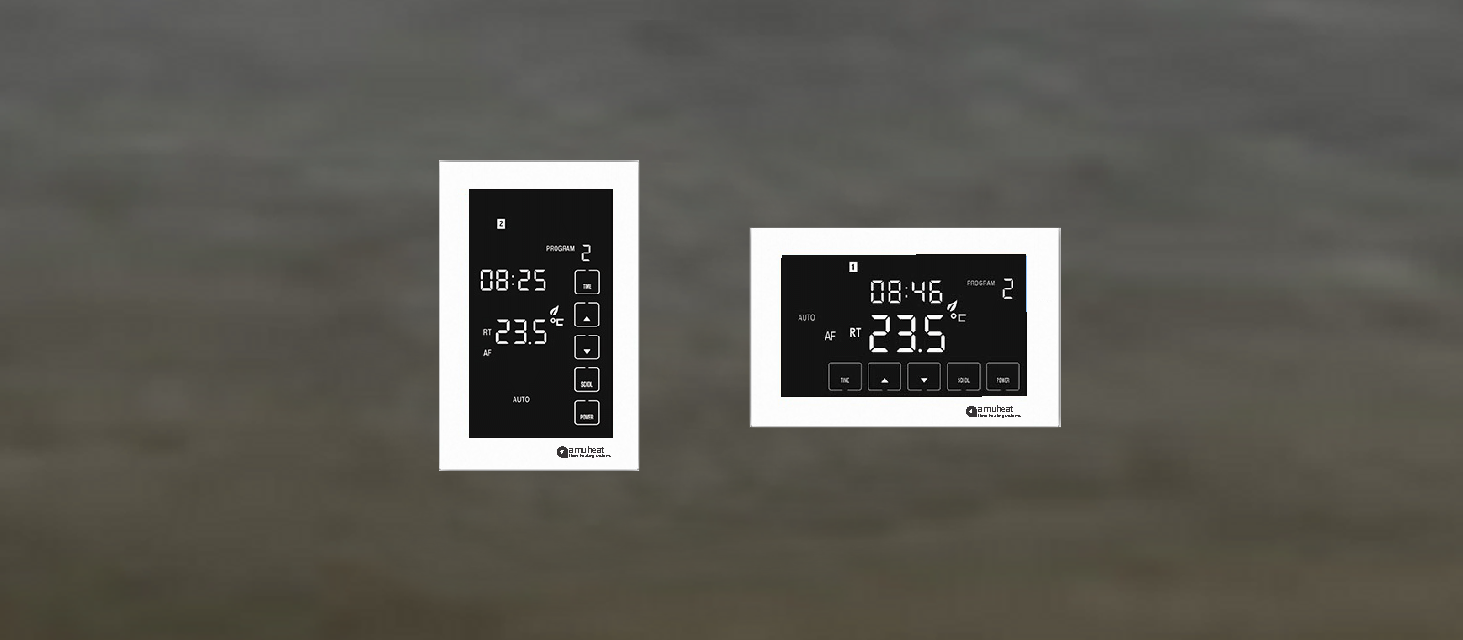 Amuheat touch programmable floor heating thermostat banner
