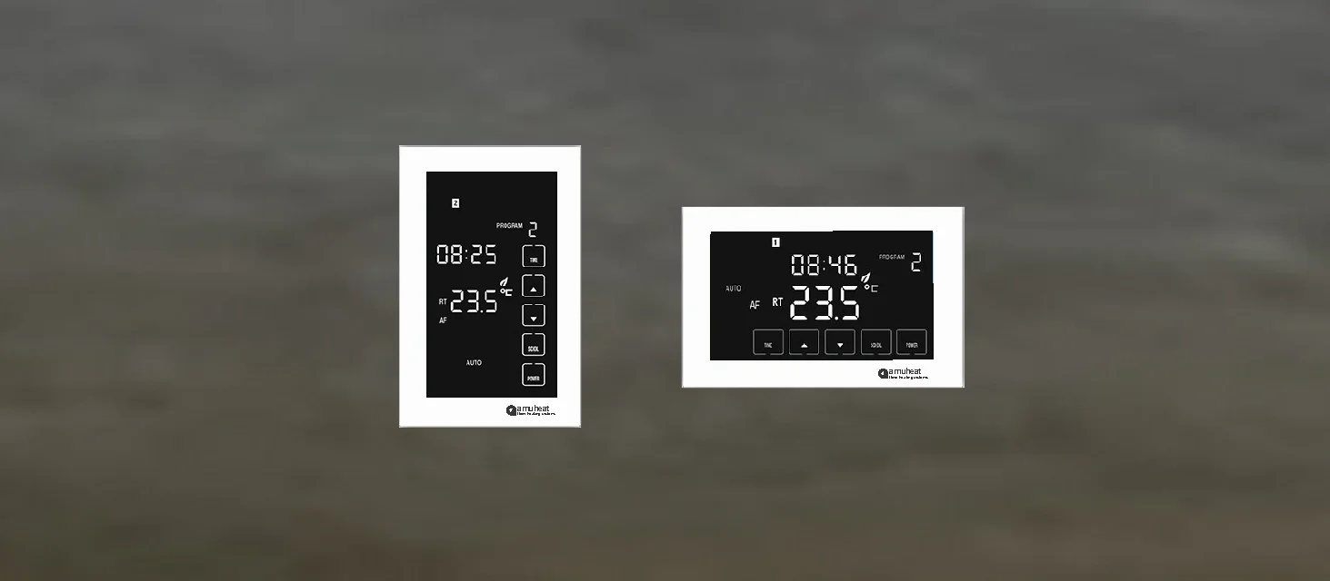 Amuheat touch programmable floor heating thermostat banner